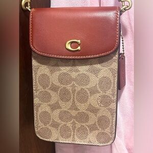 Coach Crossbody Bag - Tan and Red
